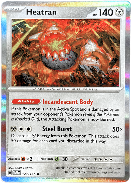 Heatran (123/167) Holofoil [SV06: Twilight Masquerade]