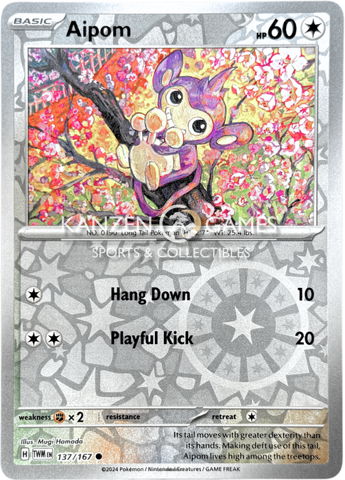 Aipom (137/167) Reverse Holofoil [SV06: Twilight Masquerade]