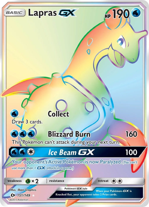Image for Lapras GX (Secret) (151/149) (Holofoil) [SM Base Set] - Pokemon