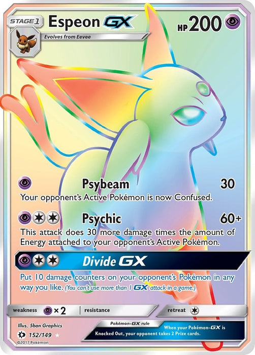 Image for Espeon GX (Secret) (152/149) (Holofoil) [SM Base Set] - Pokemon