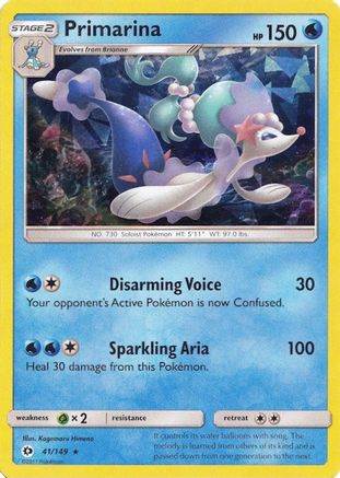 Primarina (41/149) (Theme Deck Exclusive) [Sun & Moon: Base Set]