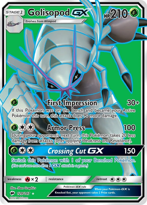 Image for Golisopod GX (Full Art) (129/147) (Holofoil) [SM - Burning Shadows] - Pokemon
