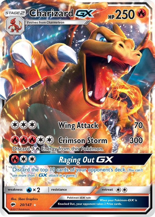 Image for Charizard GX (20/147) (Holofoil) [SM - Burning Shadows] - Pokemon