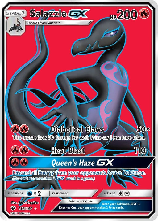 Image for Salazzle GX (Full Art) (132/147) (Holofoil) [SM - Burning Shadows] - Pokemon
