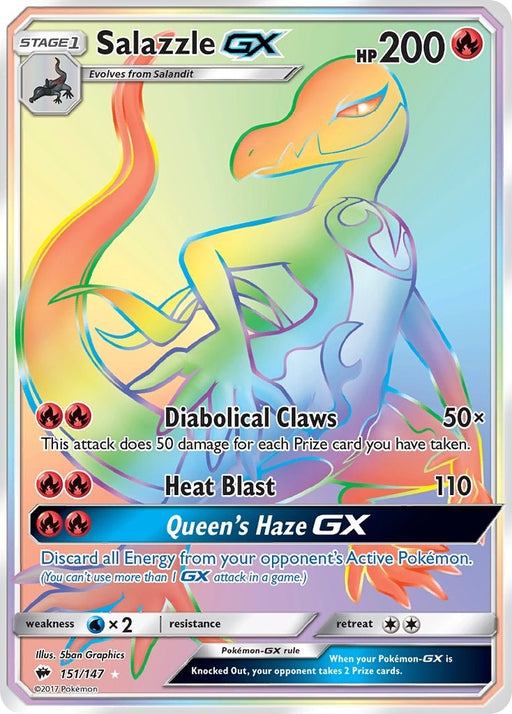 Image for Salazzle GX (Secret) (151/147) (Holofoil) [SM - Burning Shadows] - Pokemon