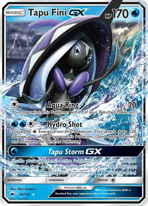 Image for Tapu Fini GX (39/147) (Holofoil) [SM - Burning Shadows] - Pokemon