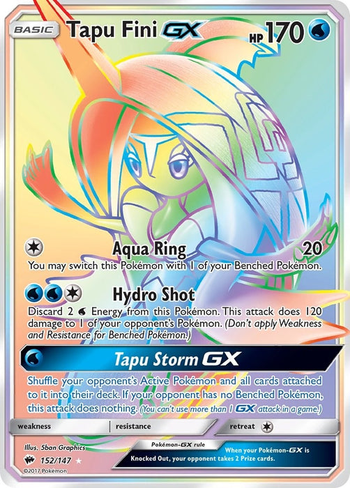 Image for Tapu Fini GX (Secret) (152/147) (Holofoil) [SM - Burning Shadows] - Pokemon