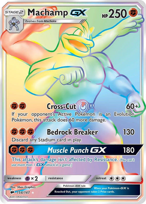 Image for Machamp GX (Secret) (154/147) (Holofoil) [SM - Burning Shadows] - Pokemon
