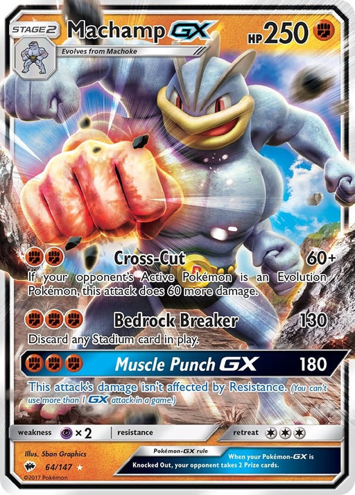 Image for Machamp GX (64/147) (Holofoil) [SM - Burning Shadows] - Pokemon