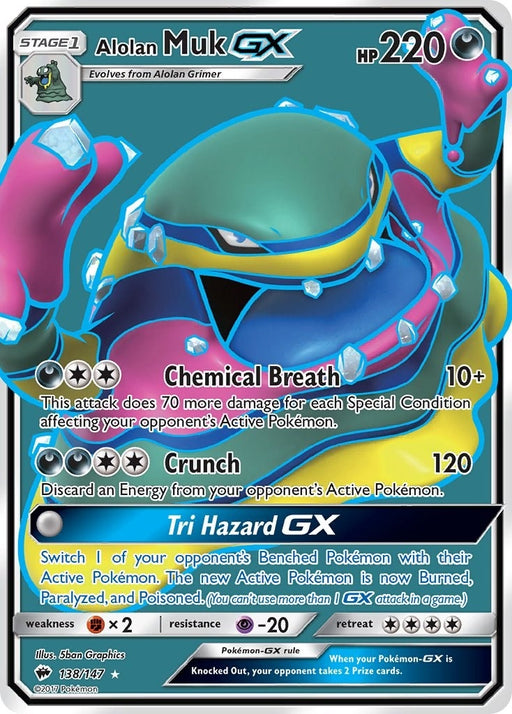 Image for Alolan Muk GX (Full Art) (138/147) (Holofoil) [SM - Burning Shadows] - Pokemon