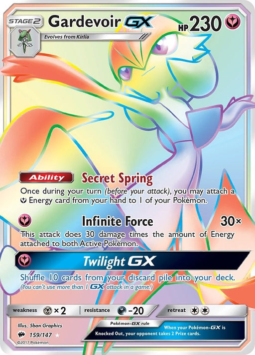 Image for Gardevoir GX (Secret) (159/147) (Holofoil) [SM - Burning Shadows] - Pokemon
