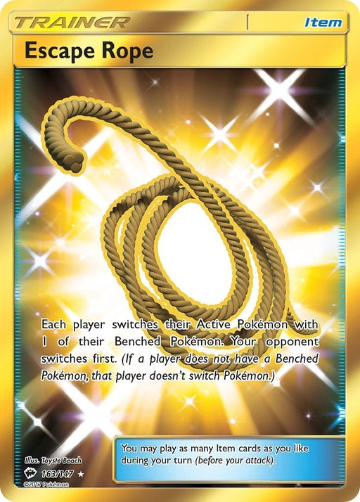 Image for Escape Rope (Secret) (163/147) (Holofoil) [SM - Burning Shadows] - Pokemon