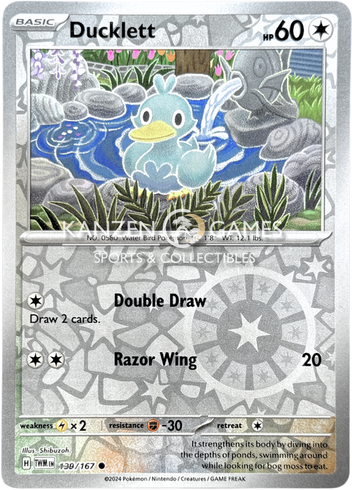 Ducklett (139/167) Reverse Holofoil [SV06: Twilight Masquerade]