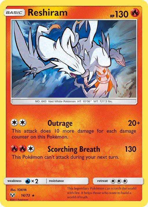 Image for Reshiram (14/73) (Holofoil) [Shining Legends] (SHL) - Pokemon