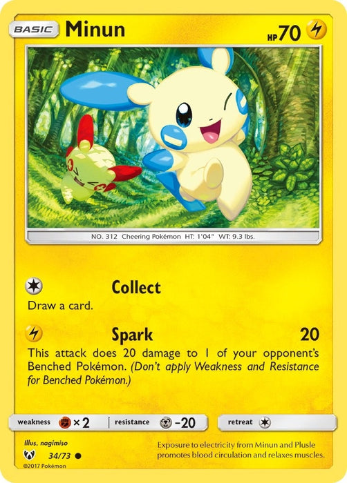 Image for Minun (34/73) [Shining Legends] (SHL) - Pokemon