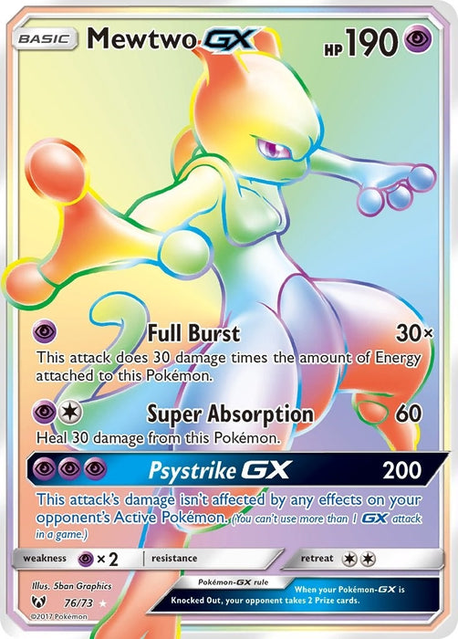 Image for Mewtwo GX (Secret) (76/73) (Holofoil) [Shining Legends] (SHL) - Pokemon