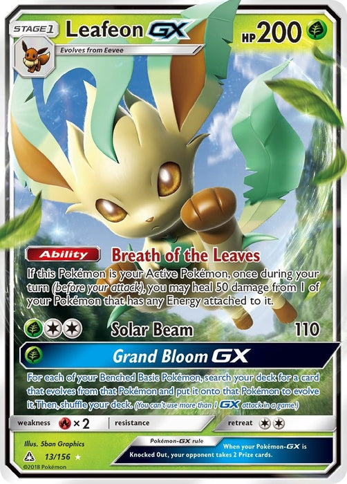 Image for Leafeon GX (13/156) (Holofoil) [SM - Ultra Prism] - Pokemon