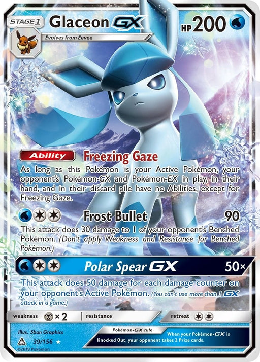 Image for Glaceon GX (39/156) (Holofoil) [SM - Ultra Prism] - Pokemon