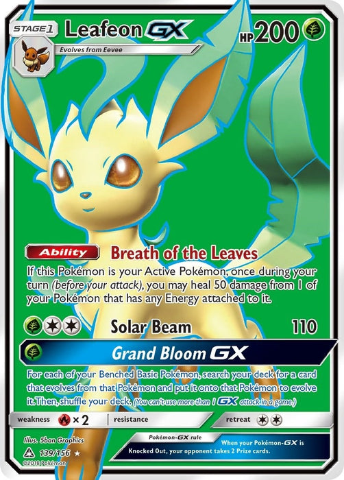 Image for Leafeon GX (Full Art) (139/156) (Holofoil) [SM - Ultra Prism] - Pokemon