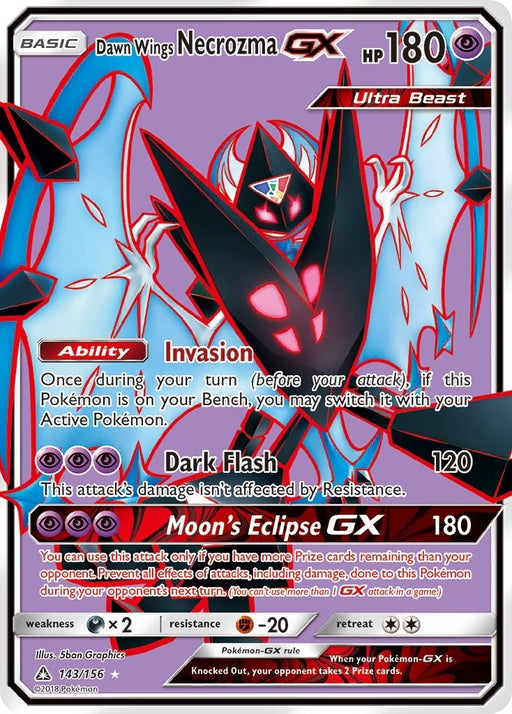 Image for Dawn Wings Necrozma GX (Full Art) (143/156) (Holofoil) [SM - Ultra Prism] - Pokemon