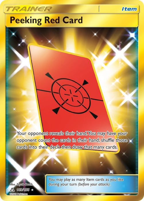 Image for Peeking Red Card (Secret Rare) (169/156) (Holofoil) [SM - Ultra Prism] - Pokemon