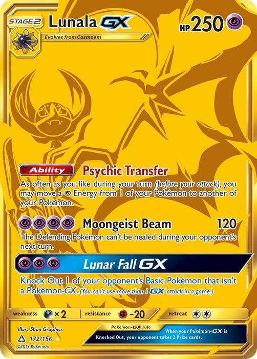 Image for Lunala GX (Secret Rare) (172/156) (Holofoil) [SM - Ultra Prism] - Pokemon