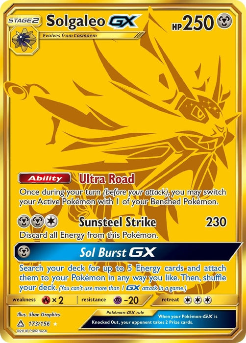 Image for Solgaleo GX (Secret Rare) (173/156) (Holofoil) [SM - Ultra Prism] - Pokemon
