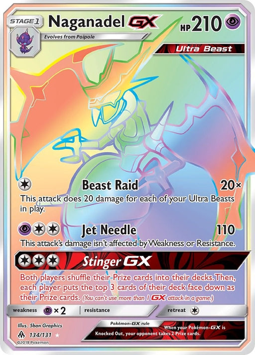 Image for Naganadel GX (Secret) (134/131) (Holofoil) [SM - Forbidden Light] - Pokemon
