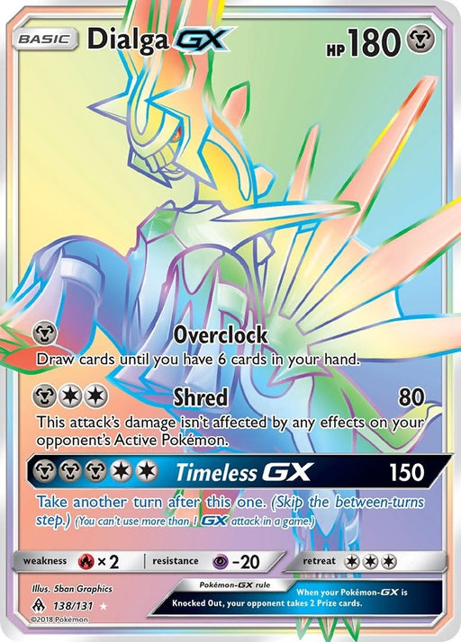 Image for Dialga GX (Secret) (138/131) (Holofoil) [SM - Forbidden Light] - Pokemon