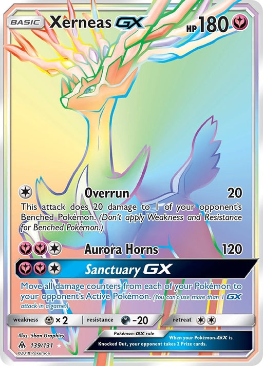 Image for Xerneas GX (Secret) (139/131) (Holofoil) [SM - Forbidden Light] - Pokemon