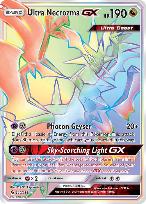Image for Ultra Necrozma GX (Secret) (140/131) (Holofoil) [SM - Forbidden Light] - Pokemon