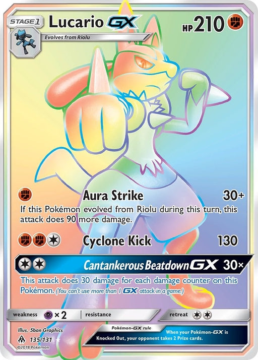 Image for Lucario GX (Secret) (135/131) (Holofoil) [SM - Forbidden Light] - Pokemon