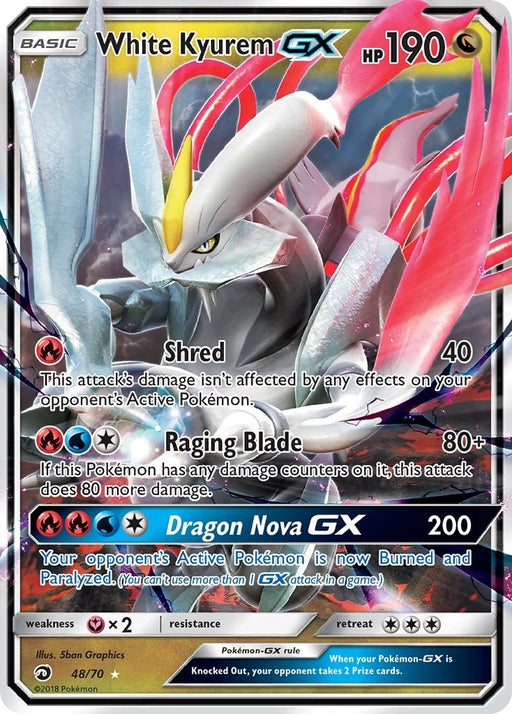 Image for White Kyurem GX (48/70) (Holofoil) [Dragon Majesty] - Pokemon