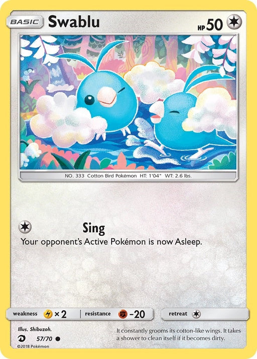 Image for Swablu (57) (57/70) (Reverse Holofoil) [Dragon Majesty] - Pokemon