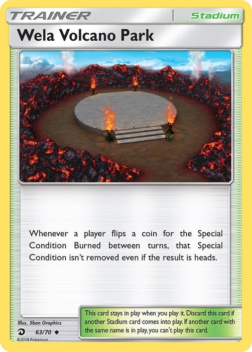 Image for Wela Volcano Park (63/70) (Reverse Holofoil) [Dragon Majesty] - Pokemon