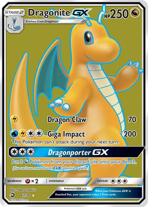 Image for Dragonite GX (Full Art) (67/70) (Holofoil) [Dragon Majesty] - Pokemon