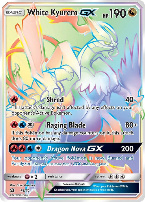 Image for White Kyurem GX (Secret) (74/70) (Holofoil) [Dragon Majesty] - Pokemon