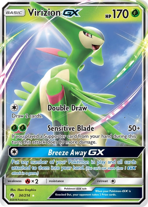Image for Virizion GX (34/214) (Holofoil) [SM - Lost Thunder] - Pokemon