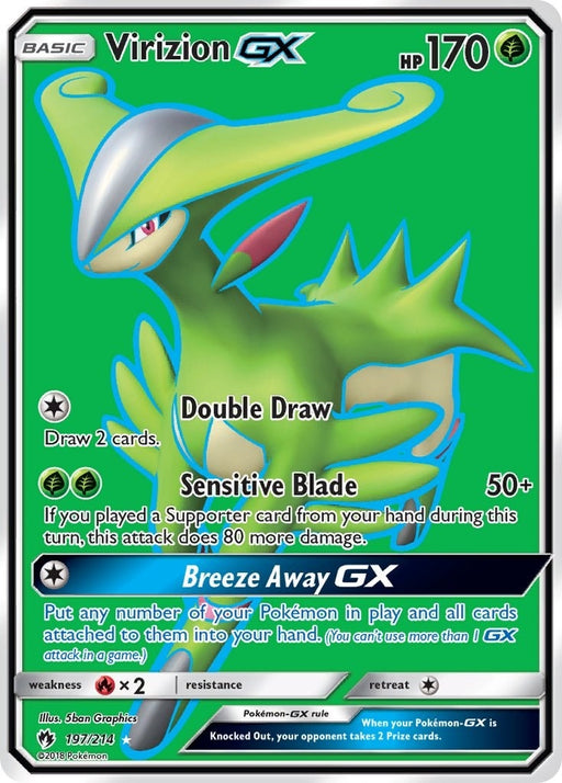 Image for Virizion GX (Full Art) (197/214) (Holofoil) [SM - Lost Thunder] - Pokemon