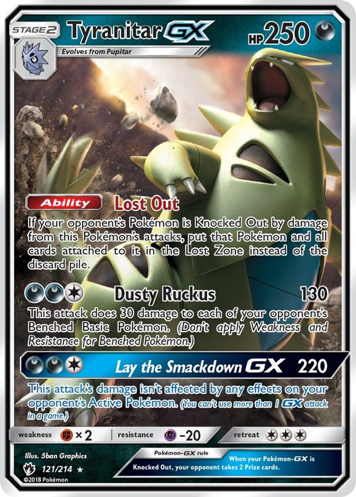Image for Tyranitar GX (121/214) (Holofoil) [SM - Lost Thunder] - Pokemon