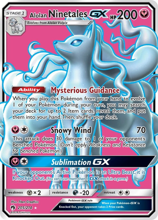 Image for Alolan Ninetales GX (Full Art) (205/214) (Holofoil) [SM - Lost Thunder] - Pokemon