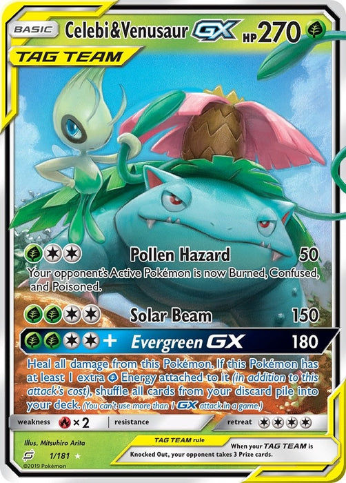 Image for Celebi & Venusaur GX (1/181) (Holofoil) [SM - Team Up] - Pokemon