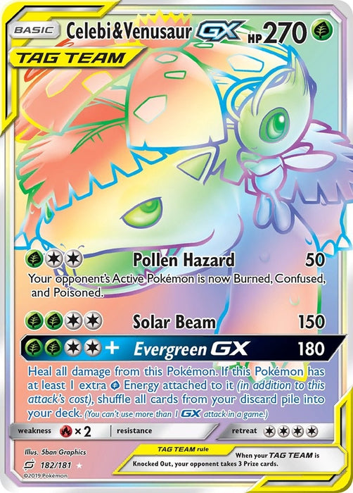 Image for Celebi & Venusaur GX (Secret) (182/181) (Holofoil) [SM - Team Up] - Pokemon