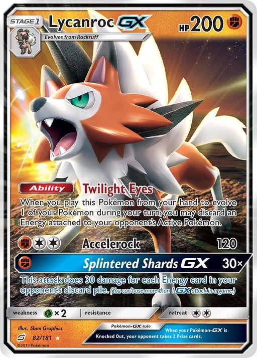 Image for Lycanroc GX (82/181) (Holofoil) [SM - Team Up] - Pokemon