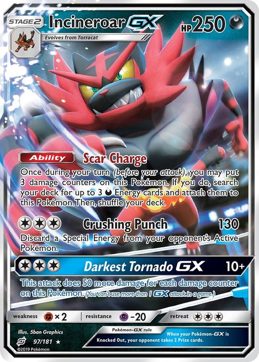 Image for Incineroar GX (97/181) (Holofoil) [SM - Team Up] - Pokemon