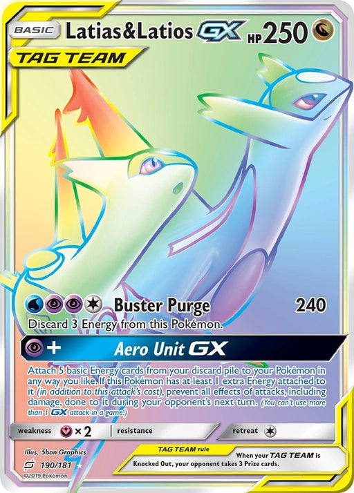 Image for Latias & Latios GX (Secret) (190/181) (Holofoil) [SM - Team Up] - Pokemon