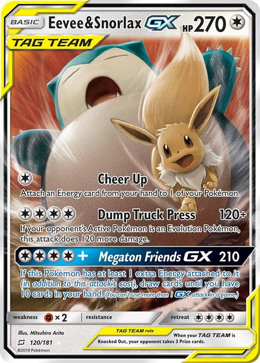 Image for Eevee & Snorlax GX (120/181) (Holofoil) [SM - Team Up] - Pokemon