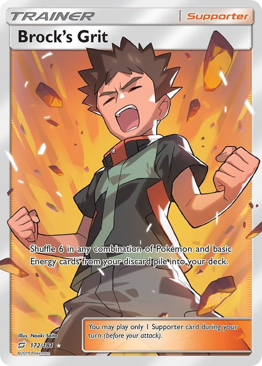 Image for Brock's Grit (Full Art) (172/181) (Holofoil) [SM - Team Up] - Pokemon