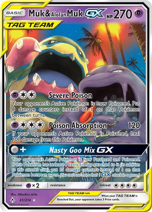 Image for Muk & Alolan Muk GX (61/214) (Holofoil) [SM - Unbroken Bonds] (SM10) - Pokemon