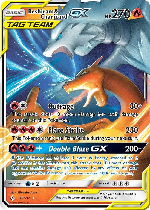 Image for Reshiram & Charizard GX (20/214) (Holofoil) [SM - Unbroken Bonds] (SM10) - Pokemon